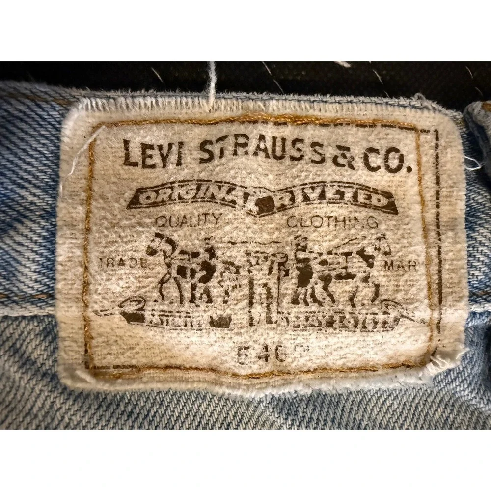 Levi's 540 Relaxed Fit Jeans Mens 42x30 Light Wash Brown Tab Vintage USA Made